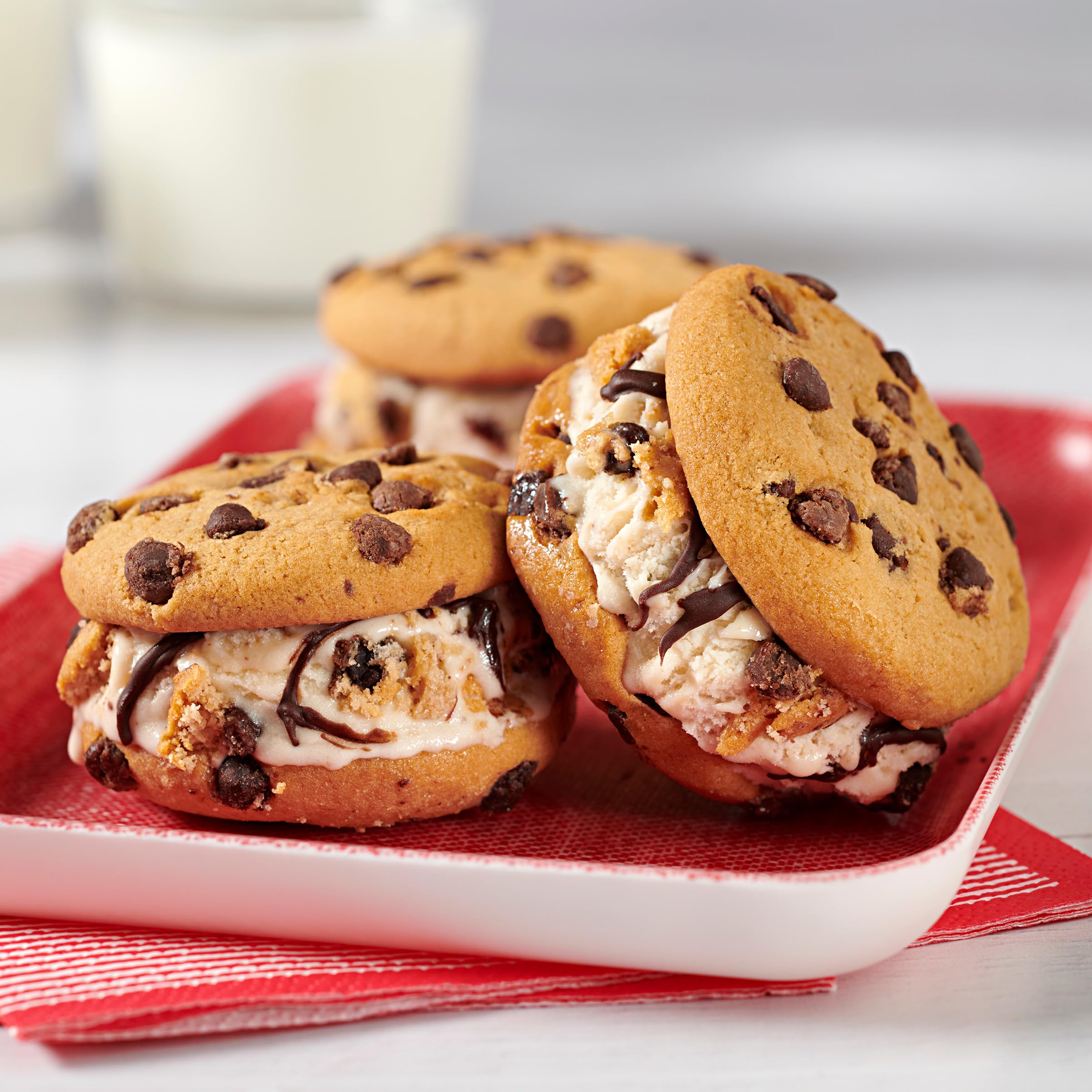 CHIPS AHOY! Chocolate chip cookies paired with milk for dunk-worthy moments.
