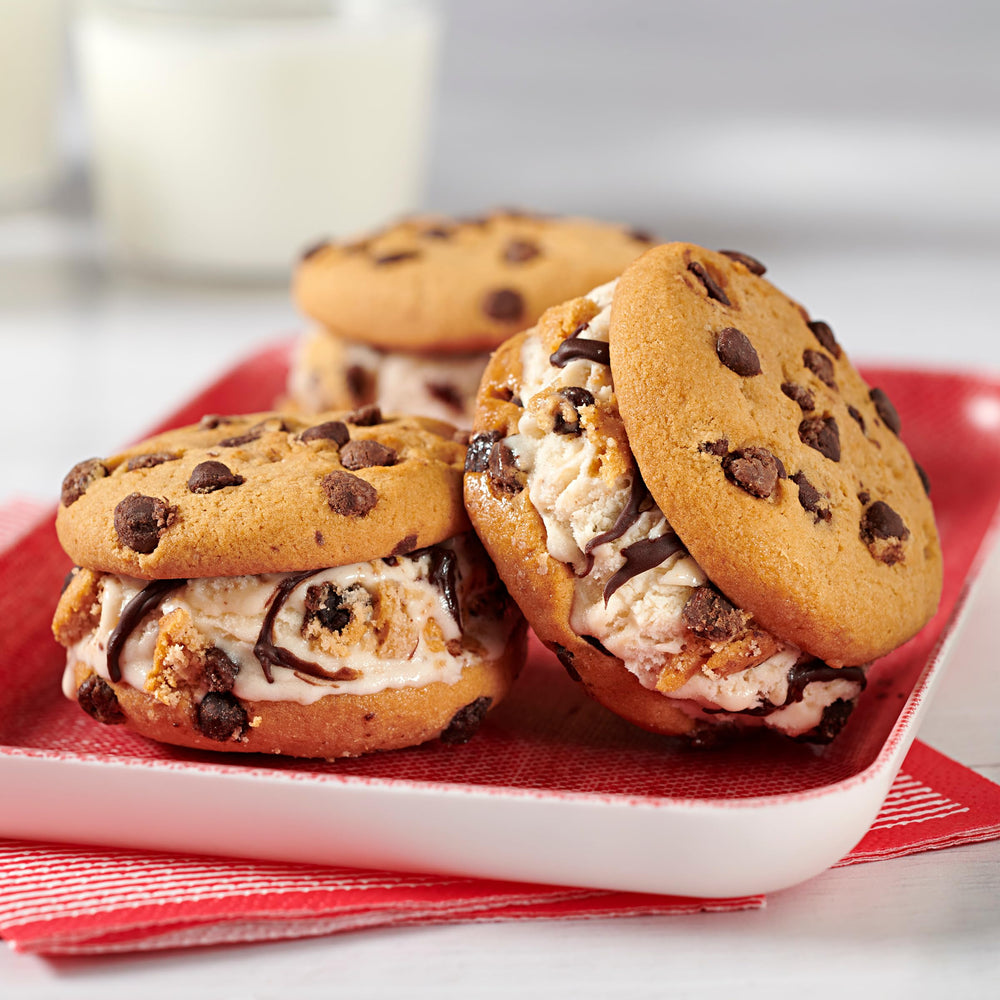 CHIPS AHOY! Chocolate chip cookies paired with milk for dunk-worthy moments.
