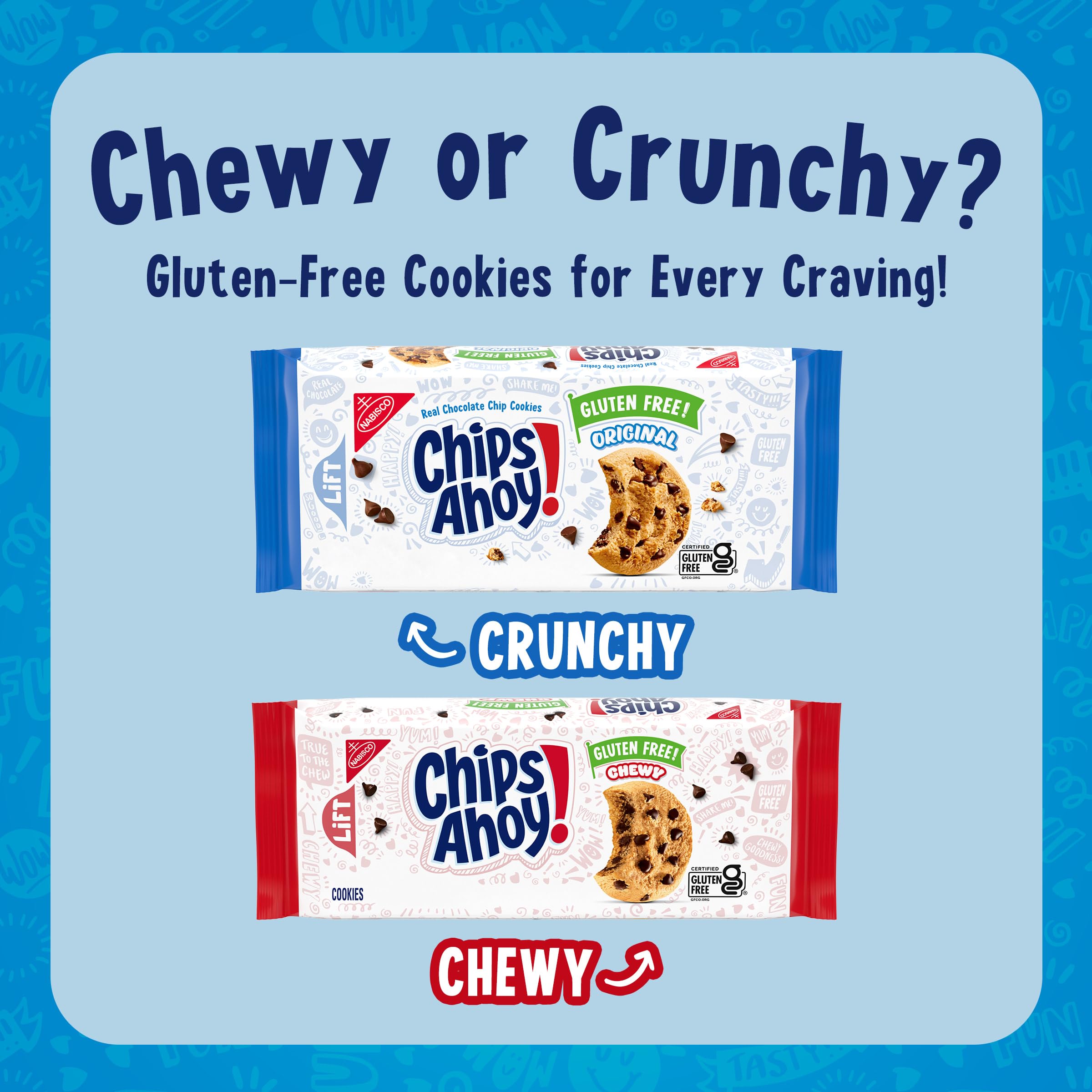 CHIPS AHOY! gluten free cookies on a pantry shelf.