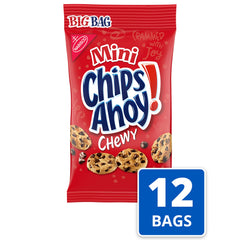 Chips Ahoy! Mini Chewy Cookies closeup shows soft texture and chips