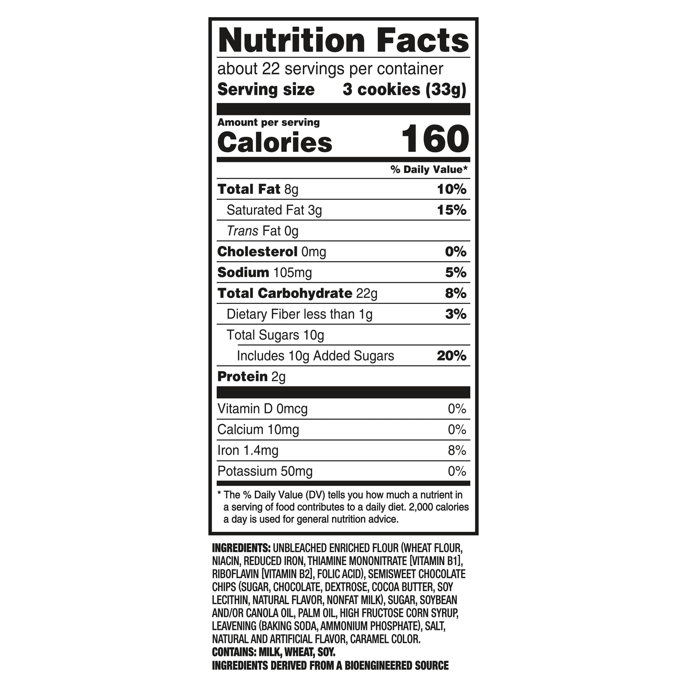 Close-up of real chocolate chips in Chips Ahoy! Original cookies for snacking.