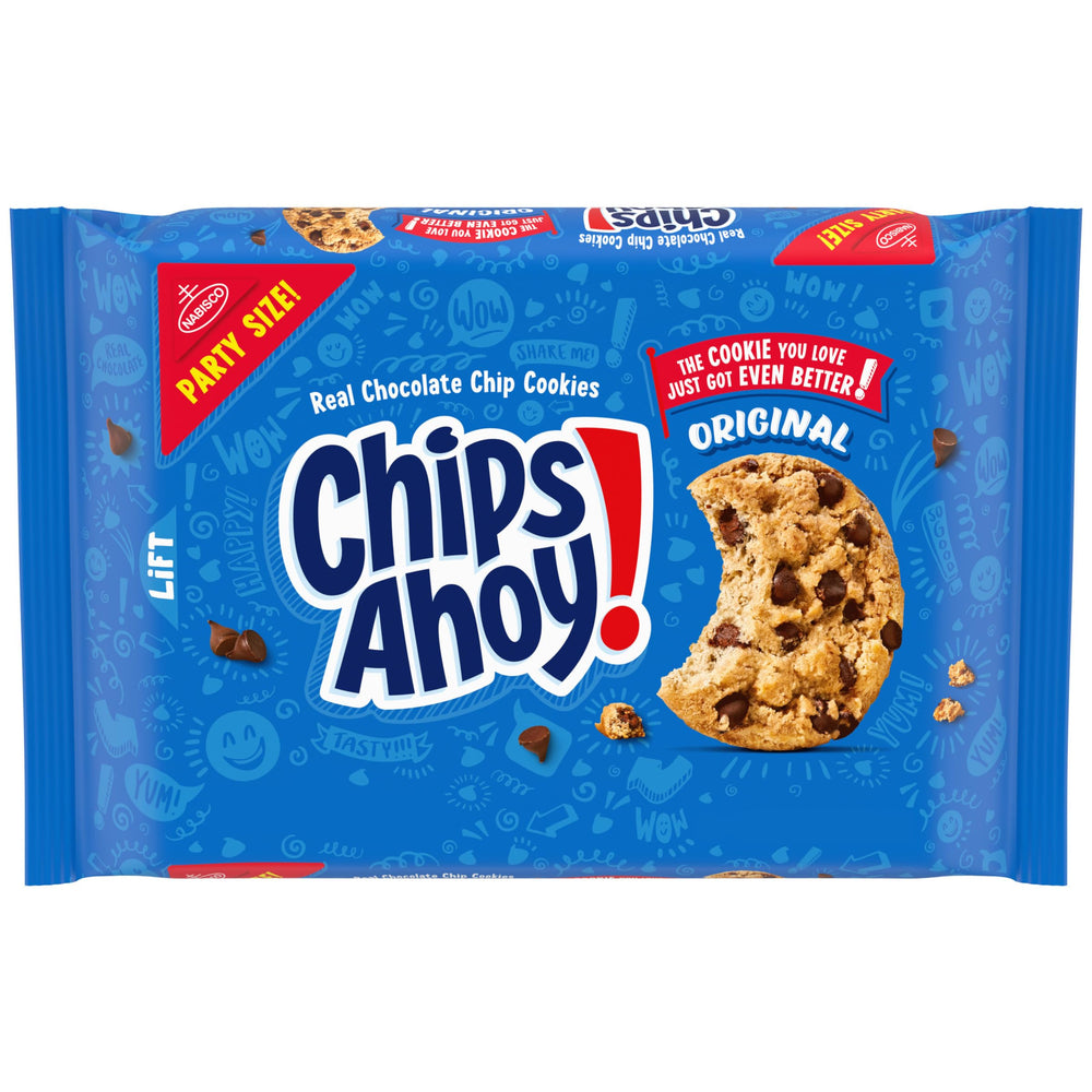 Chips Ahoy! Original cookies pack with a lift tab for easy opening.