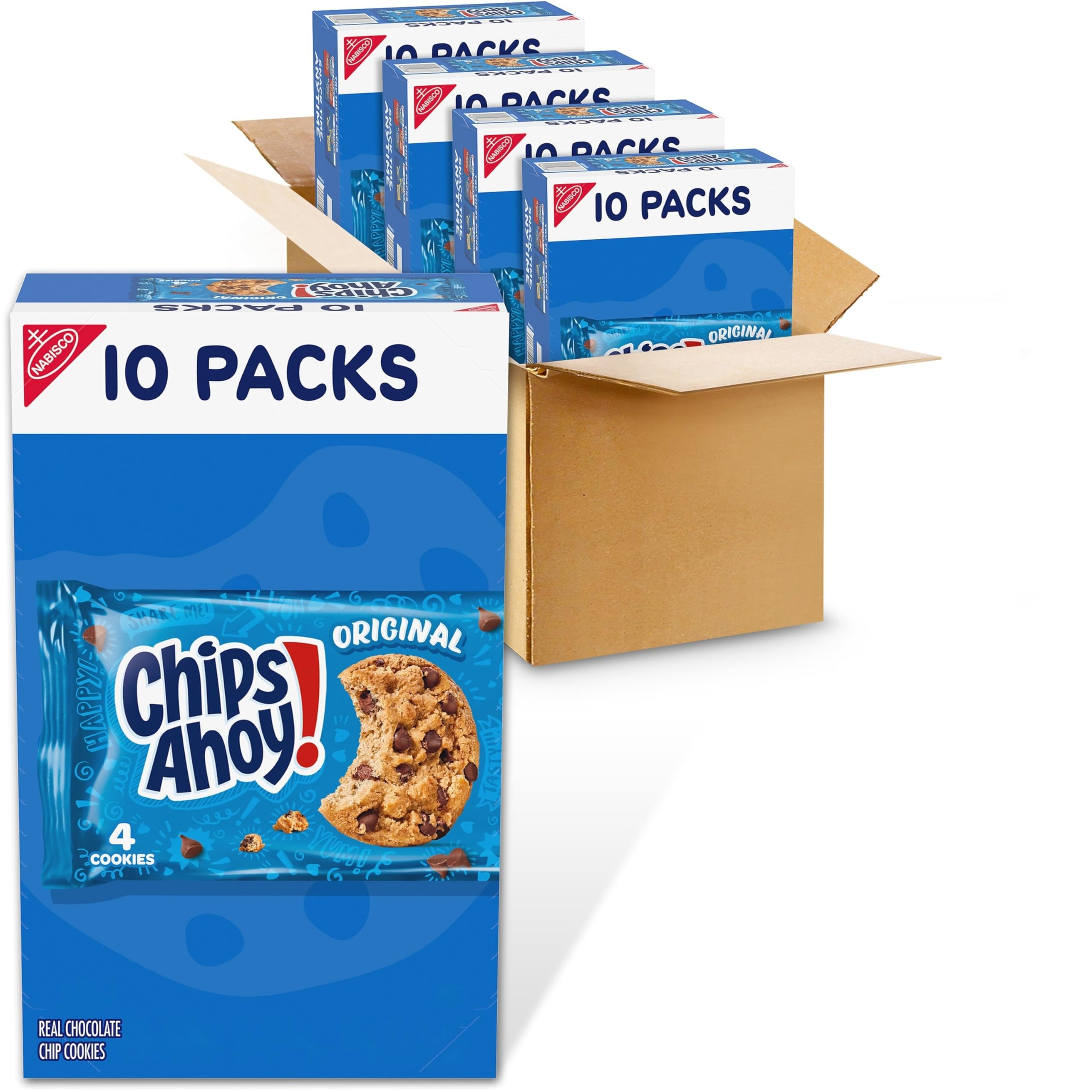 Chips Ahoy! Original crispy chocolate chip cookies 40-pack, perfect for quick snacks.
