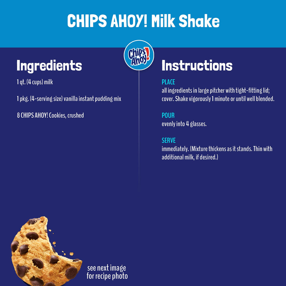 Close-up of cookie crumbs and texture in Chips Ahoy! Original.