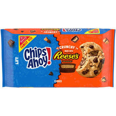 Chips Ahoy! Reese’s cups cookies close-up showing real chips for craving satisfaction.