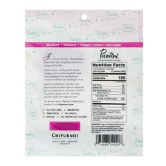 Chipurnoi Puntini Frutti Assortiti flavor variety image shows Blackberry, Strawberry, Green Apple, Orange, Lemon flavors.