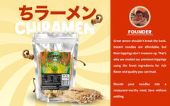 Chiramen Enoki mushrooms absorbing broth for rich flavor