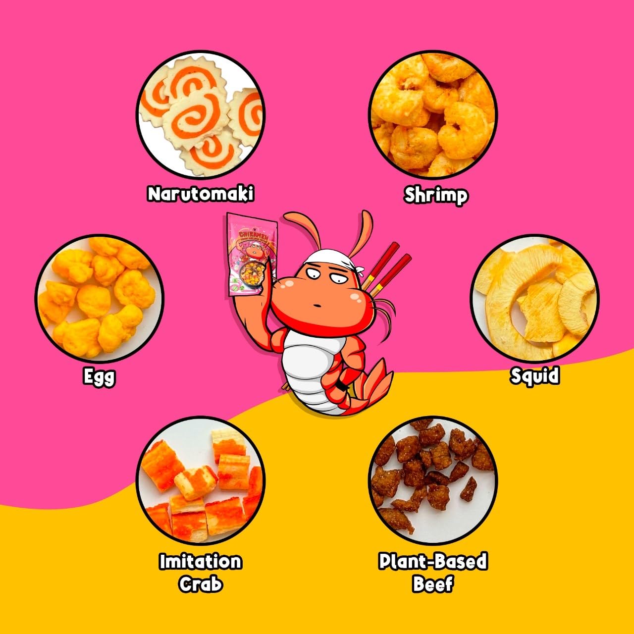 Chiramen imitation crab topping adds subtle sweetness to noodles
