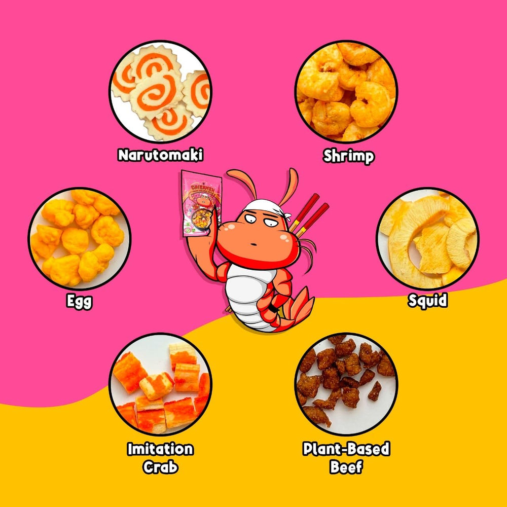 Chiramen imitation crab topping adds subtle sweetness to noodles