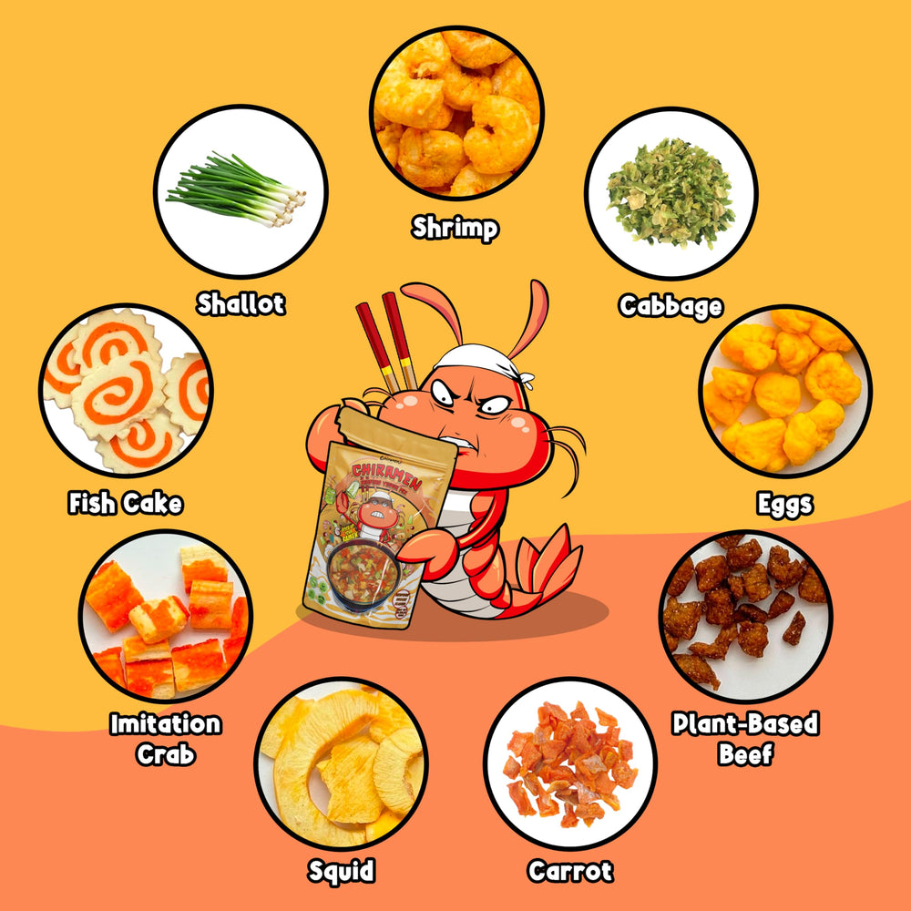 Chiramen imitation crab topping boosts flavor and visual appeal in cup noodles