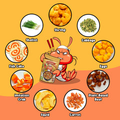 Chiramen imitation crab topping boosts flavor and visual appeal in cup noodles