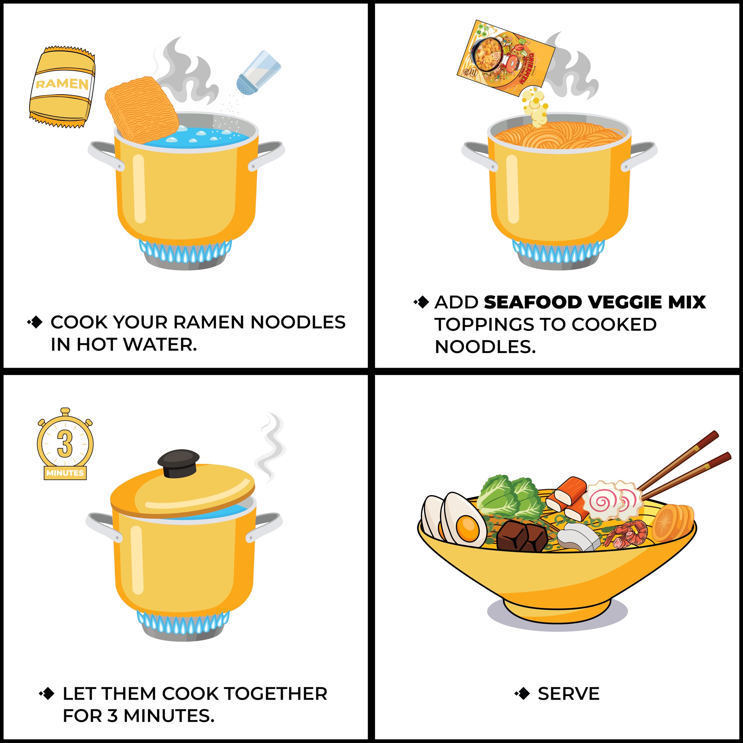 Chiramen squid topping provides savory depth to soups and quick noodles