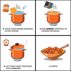 Chiramen Shrimp Toppings added to a ramen bowl boosts protein and flavor.