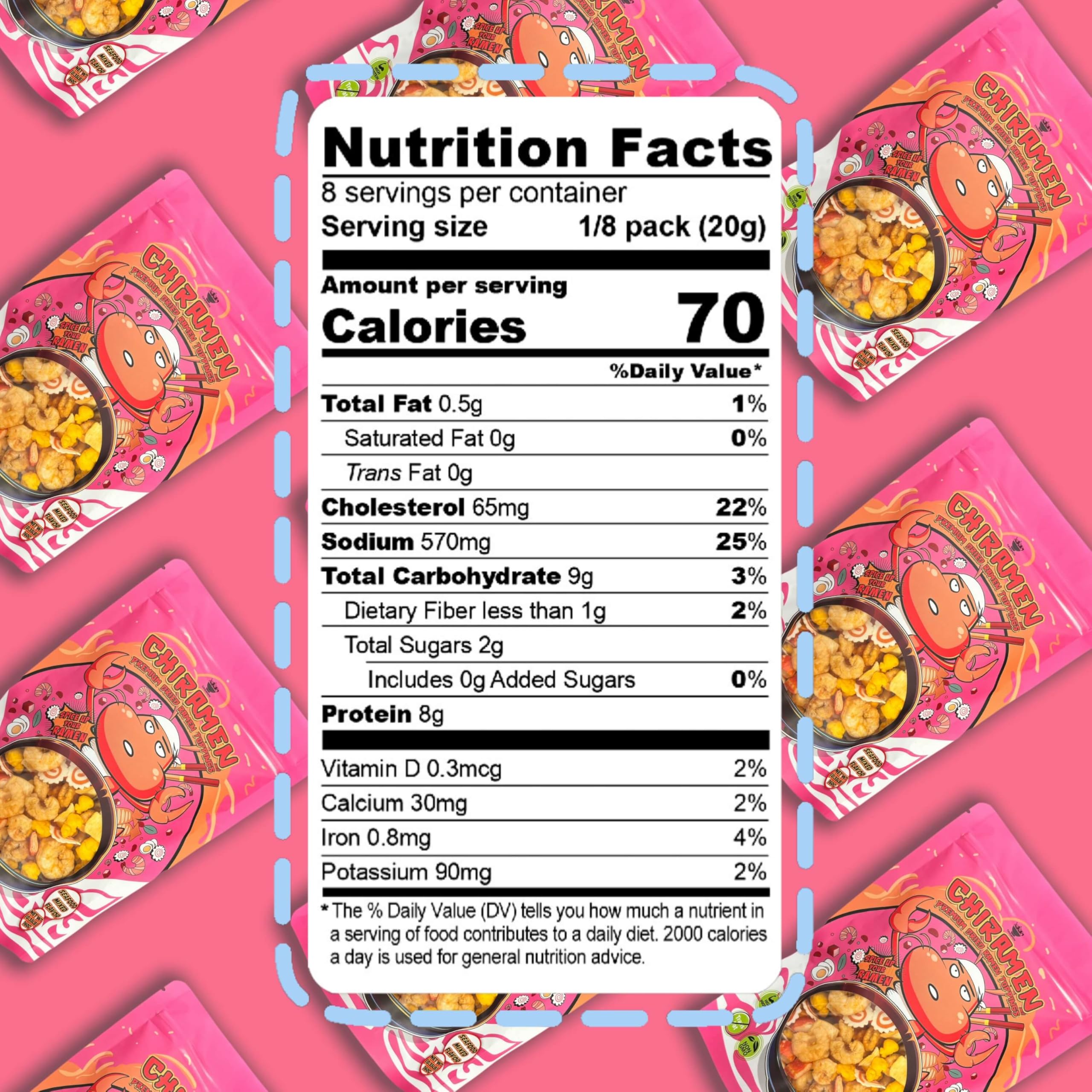 Chiramen shrimp topping adds savory protein to cup noodles