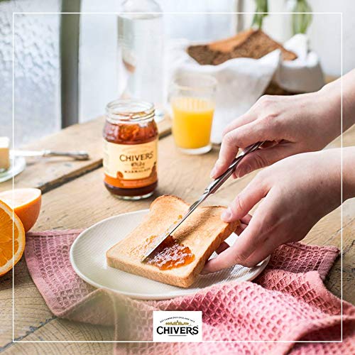 Chivers Olde Eng Marmalade amber hue in the jar.