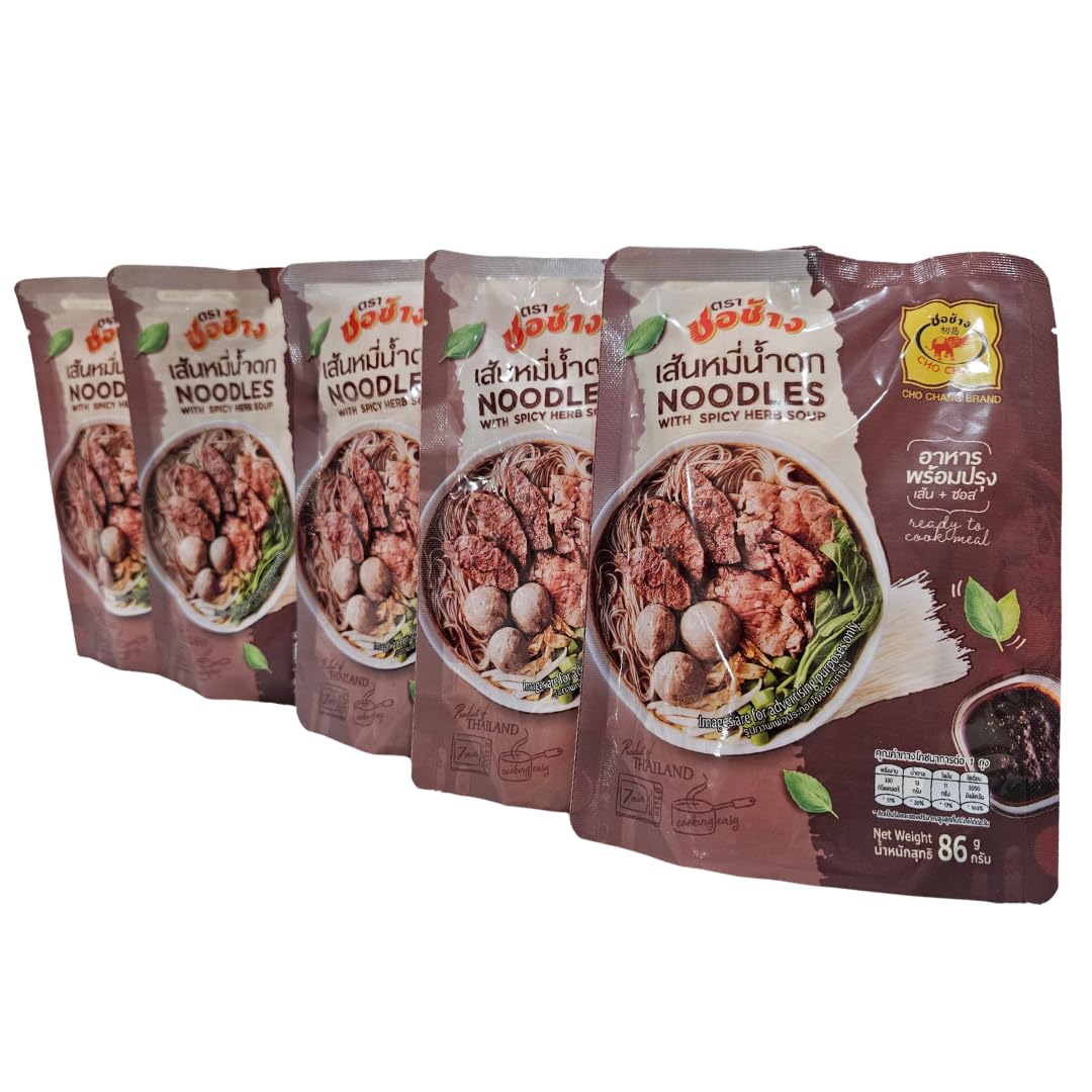 Cho Chang Thai Boat Noodles spicy pack, ready for quick heat and flavor