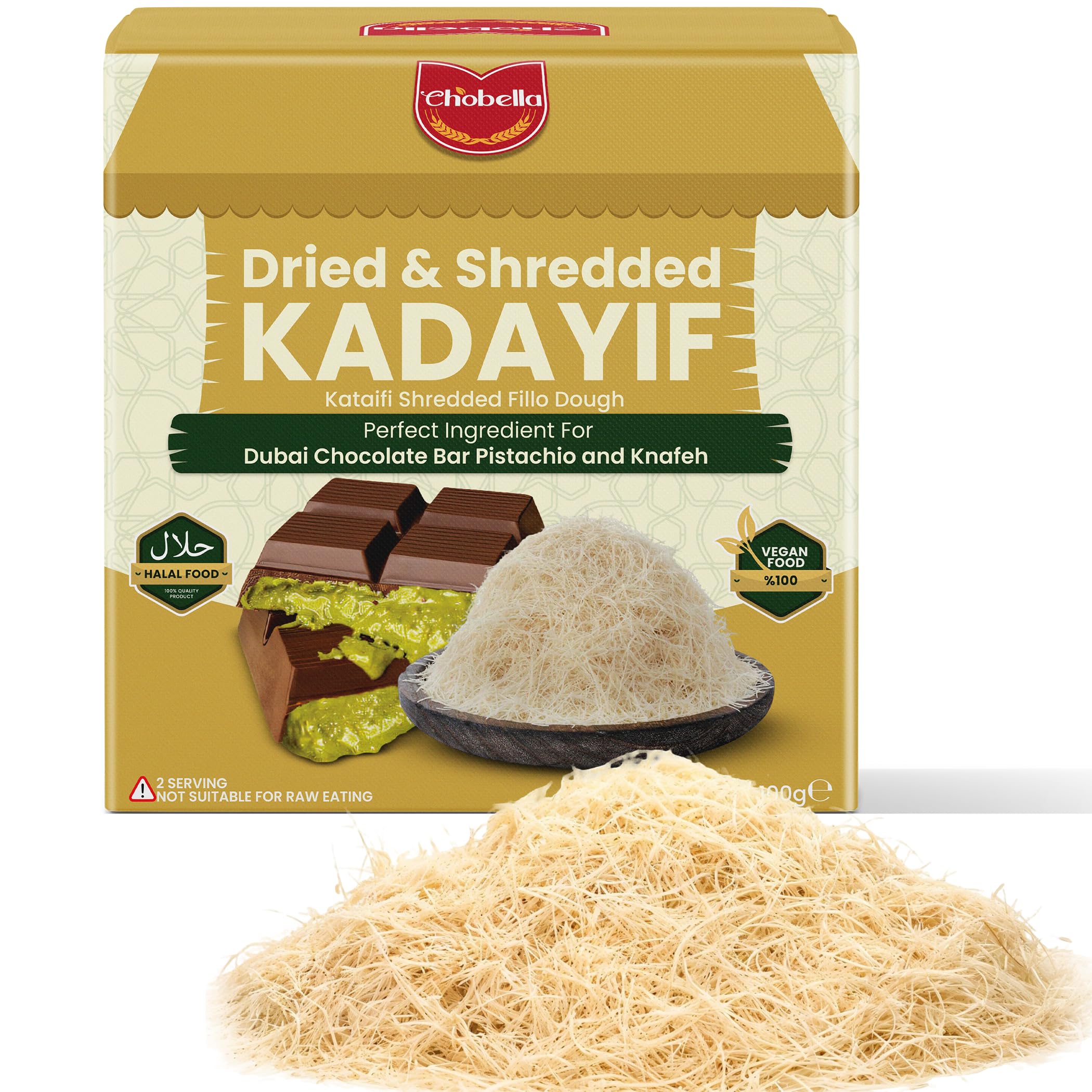 Chobella kataifi shredded filo dough packaging ready for authentic kunafa at home