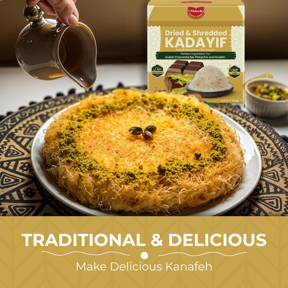 Chobella kataifi dough ideal for knafeh desserts and pastry showpieces