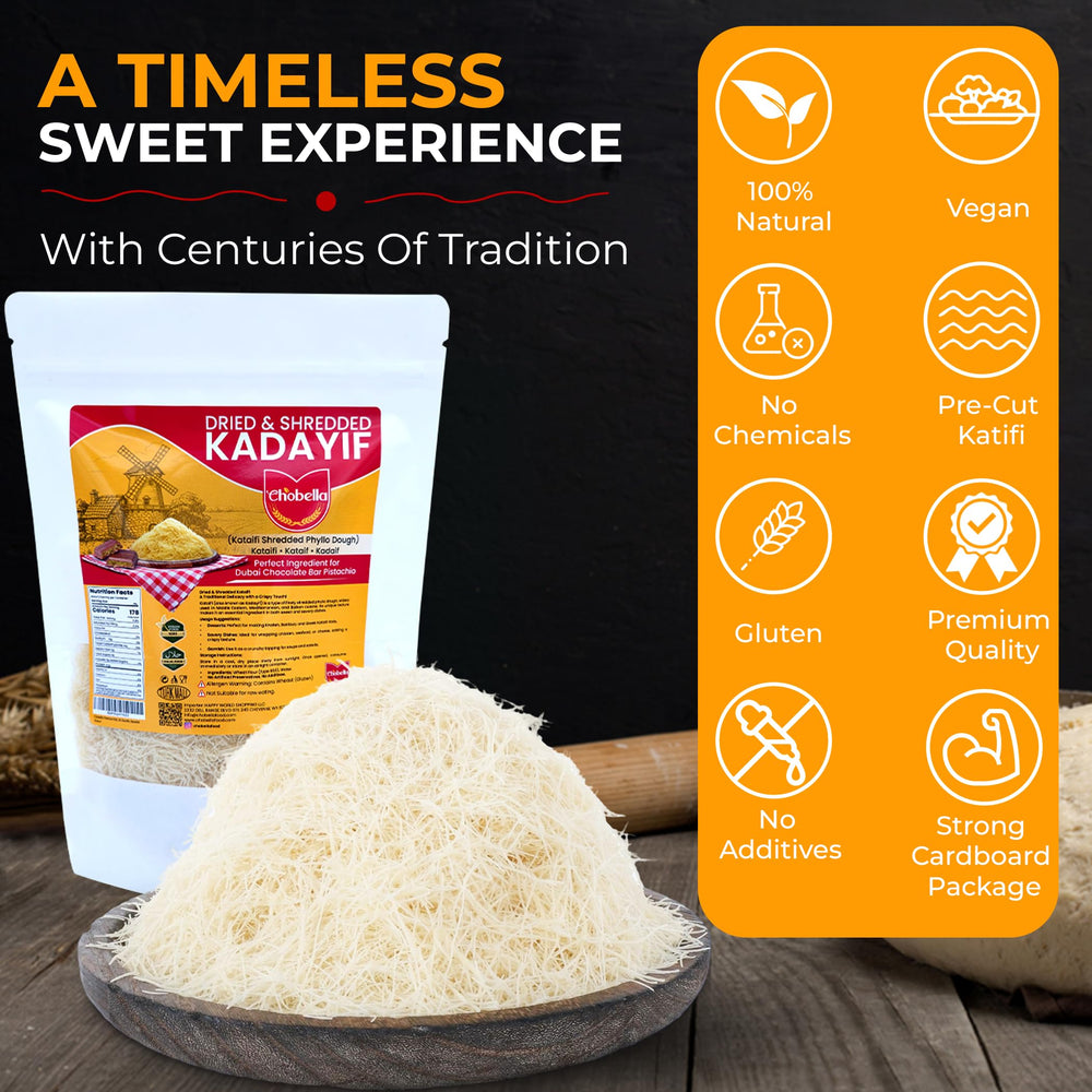 Chobella knafeh dessert plate with kataifi topping
