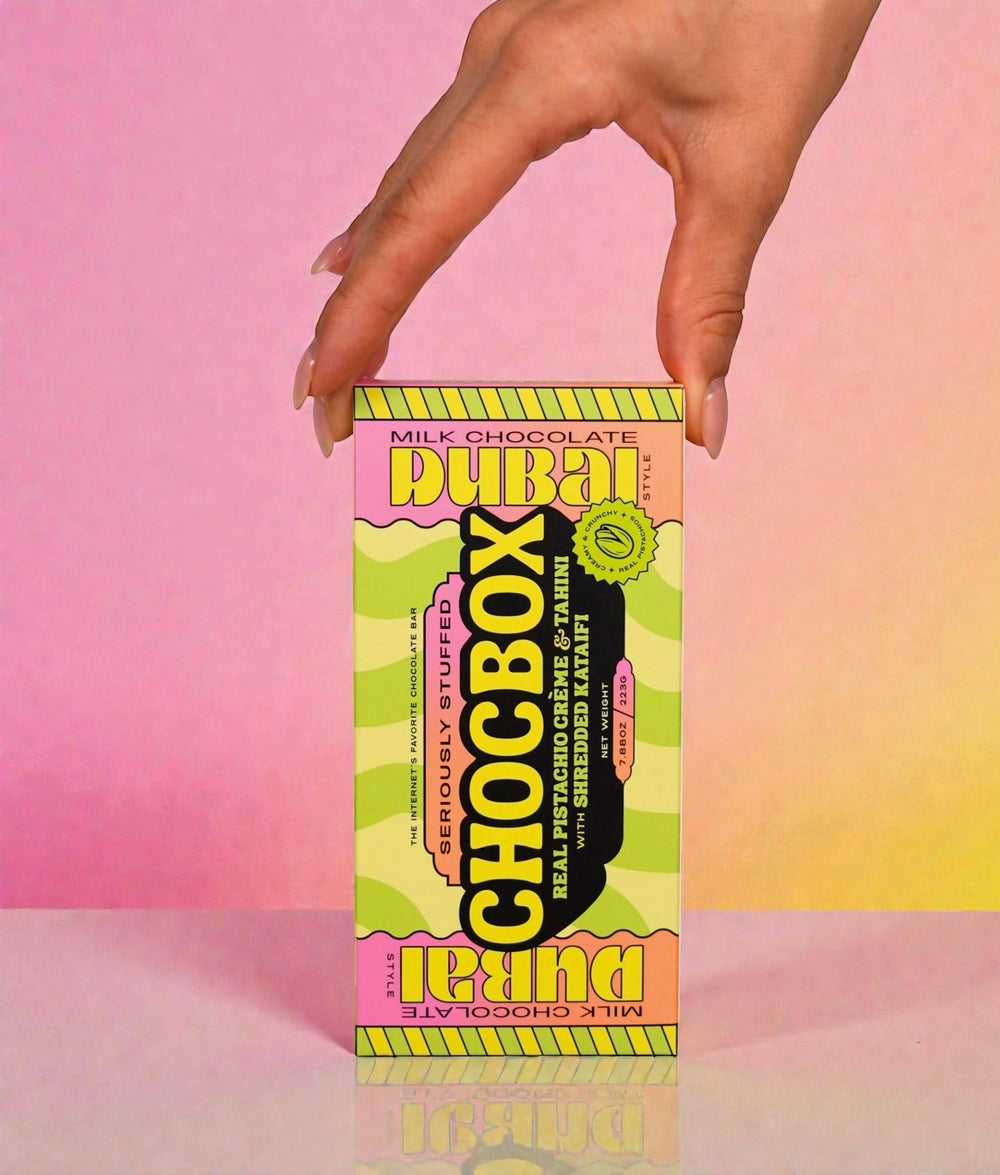 Chocbox pistachio cream-filled bar close-up highlighting creamy filling.