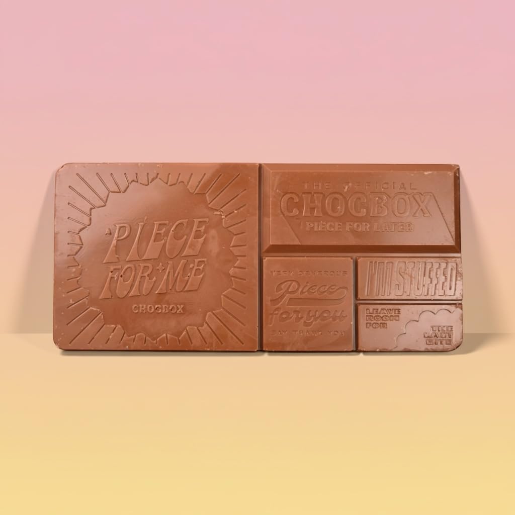 Chocbox ready-to-eat bar slice on a serving board.