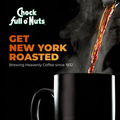 Chock Full o’ Nuts can lid view, airtight seal preserves freshness longer.