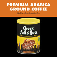 Chock Full o’ Nuts steel can preserves Heavenly Hazelnut freshness and flavor.