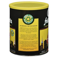 Chock Full o'Nuts Heavenly Original can stack display for organized storage