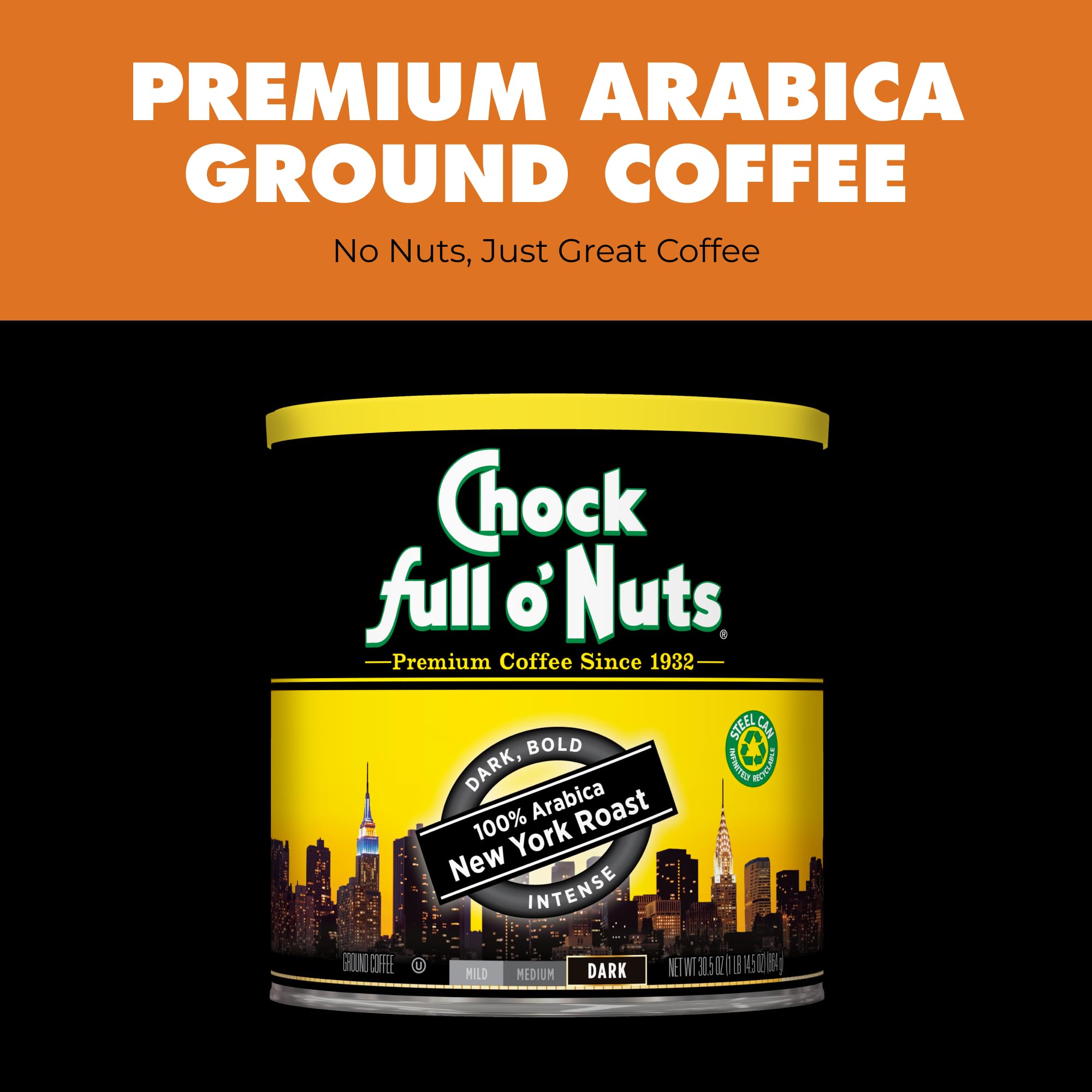 Chock-full-o-nuts New York Roast drip coffee for everyday use
