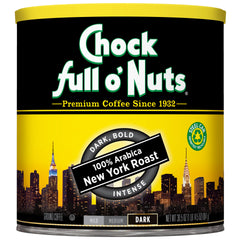 Chock-full-o-nuts New York Roast steel can preserves freshness and protects flavor