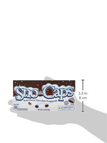 Close-up of Chocola BB Snow Caps beads sparkling on chocolate.