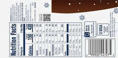 Chocola BB Snow Caps box back showing ingredients for snack planning.
