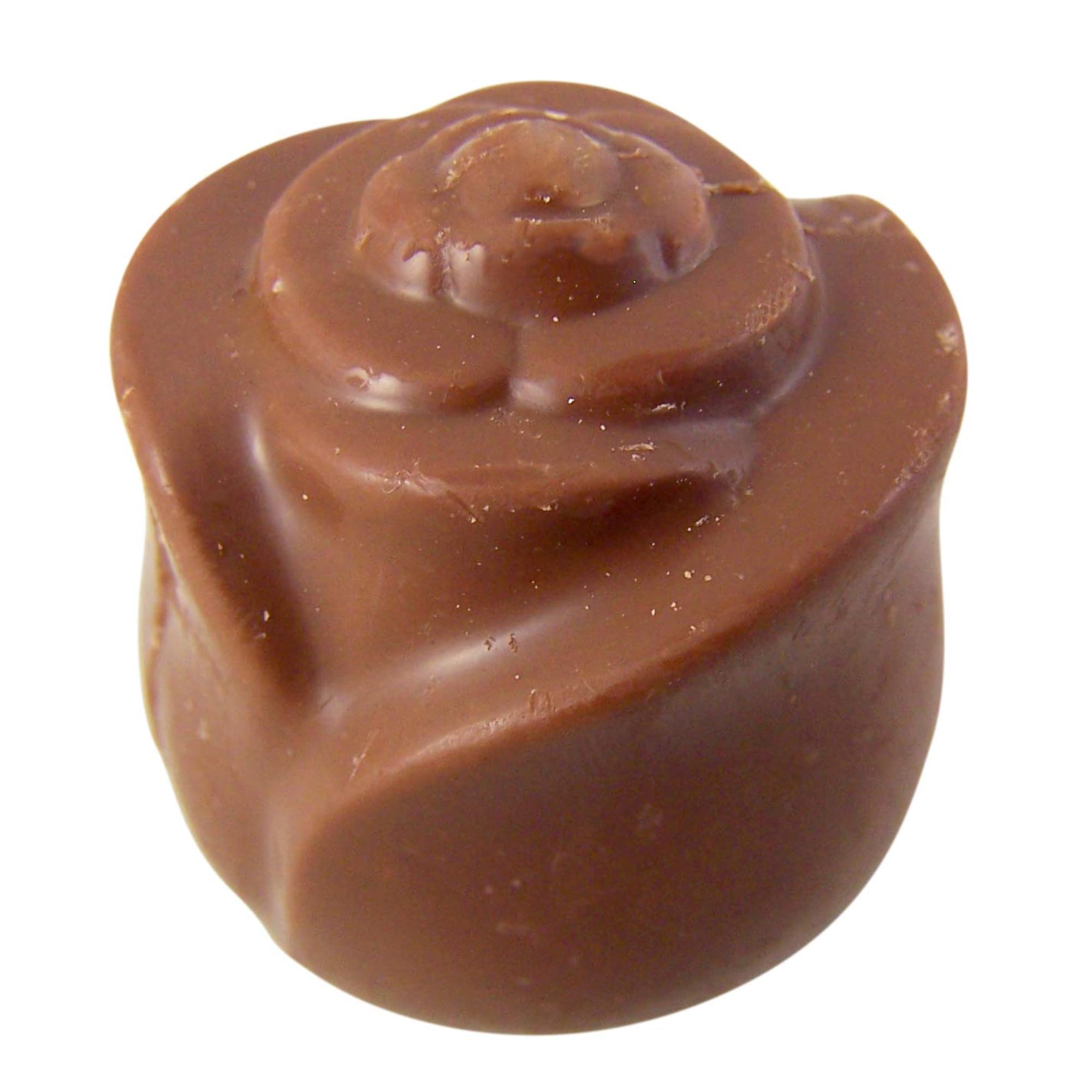 Chocolate Roses close-up texture highlights creamy milk chocolate petals.