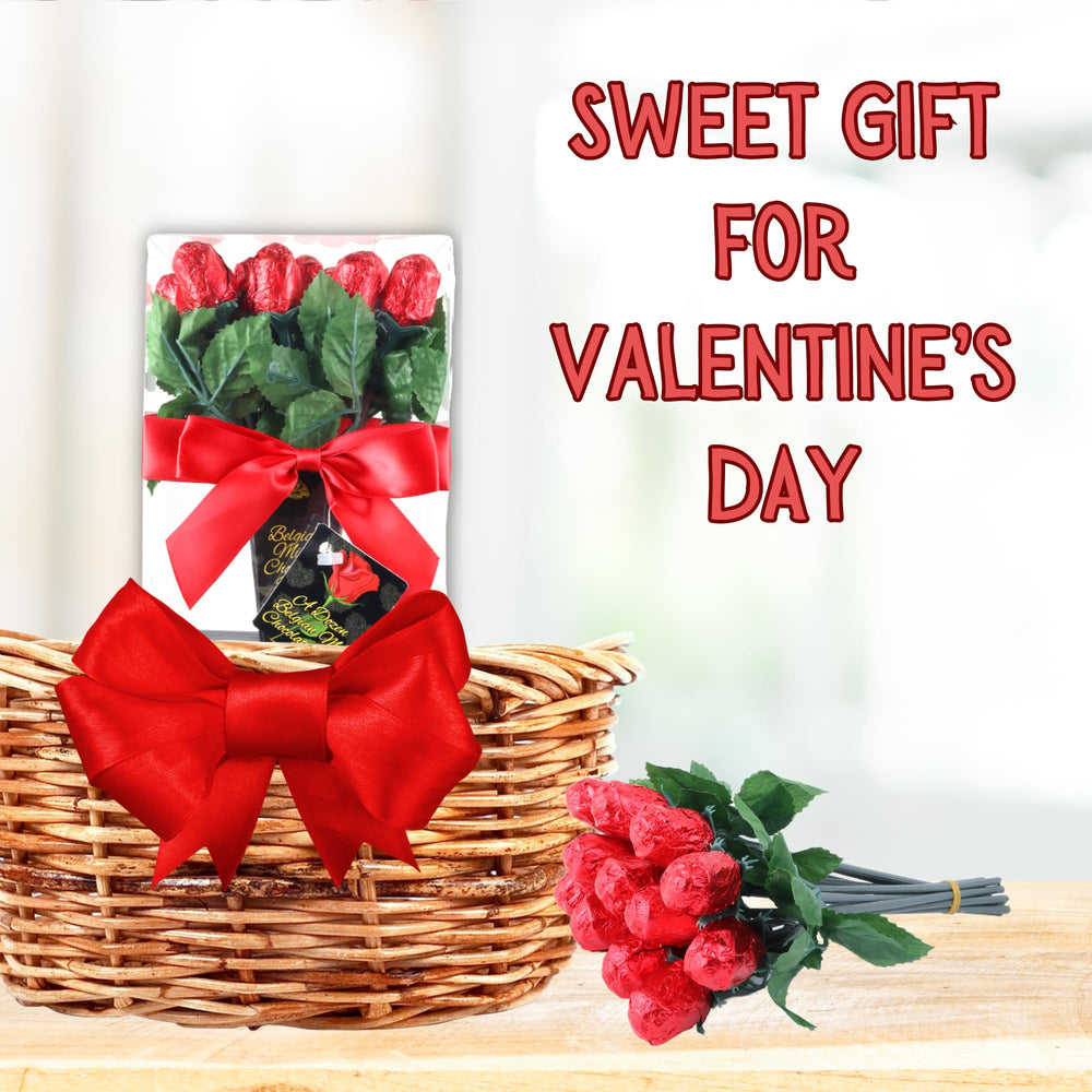 Chocolate Roses one dozen bouquet offers generous treats for sharing.