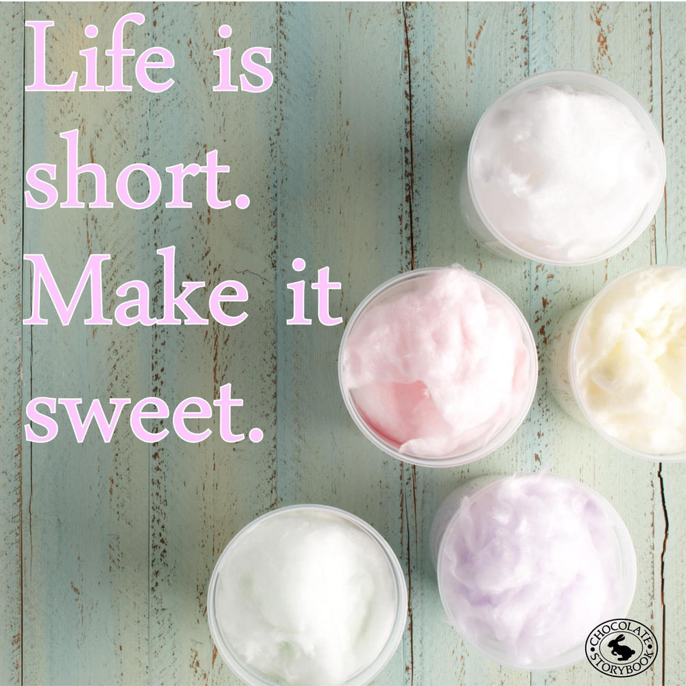 CHOCOLATE STORYBOOK premium cotton candy handcrafted and shareable at gatherings.