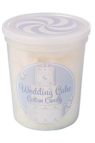 CHOCOLATE STORYBOOK cotton candy tub with white cake flavor for wedding celebrations.