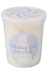 CHOCOLATE STORYBOOK cotton candy tub with white cake flavor for wedding celebrations.