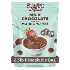 Chocolate Works Milk Melting Chocolate Disc poured for smooth coating