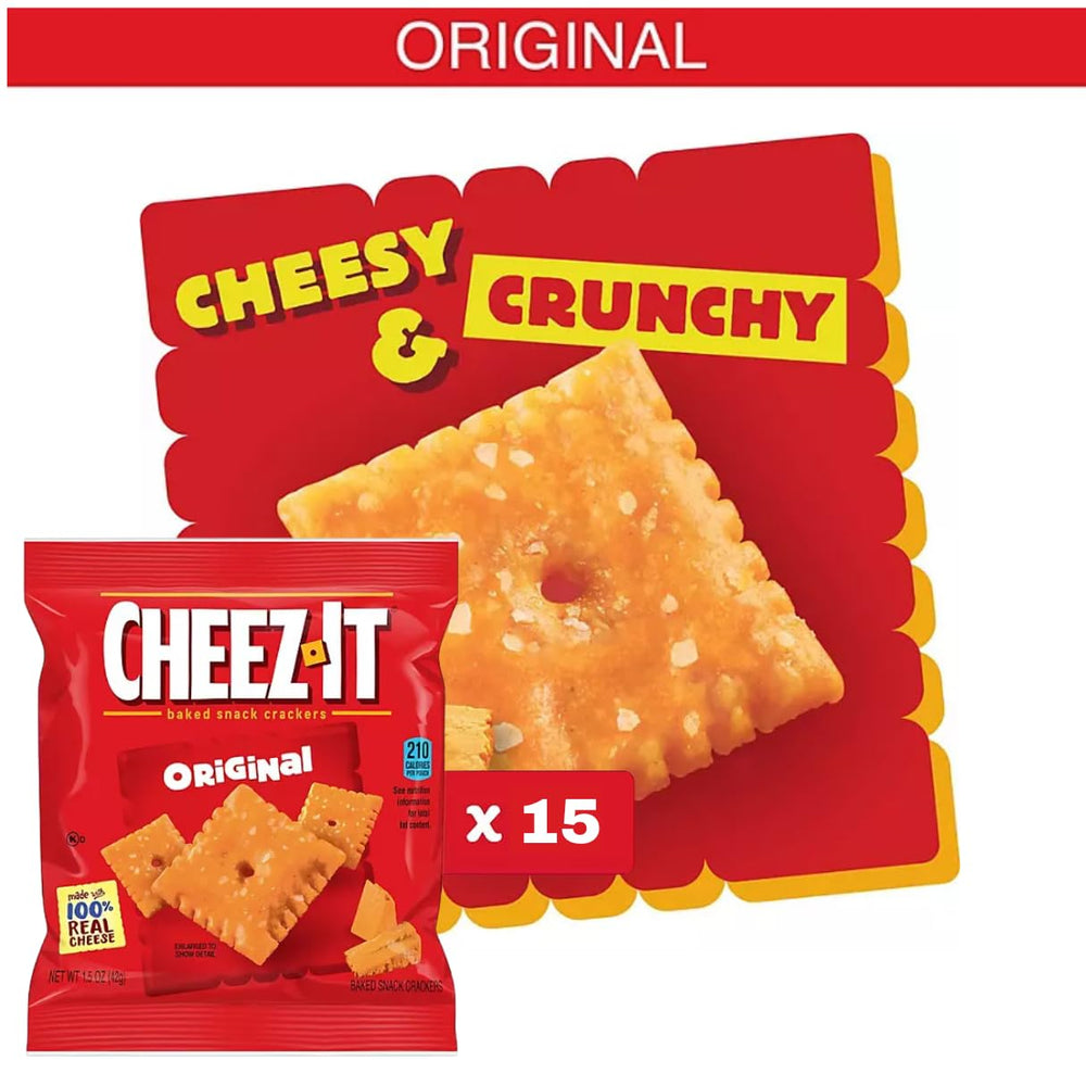 Chocolatto Cheez-It Original snack pouches on counter emphasize easy access.
