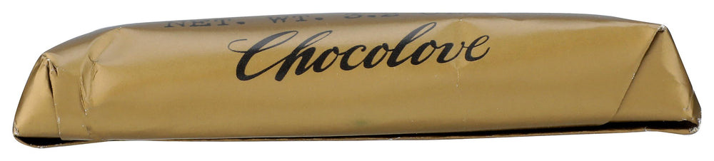 Chocolove bar broken piece closeup reveals rich texture and inviting aroma.