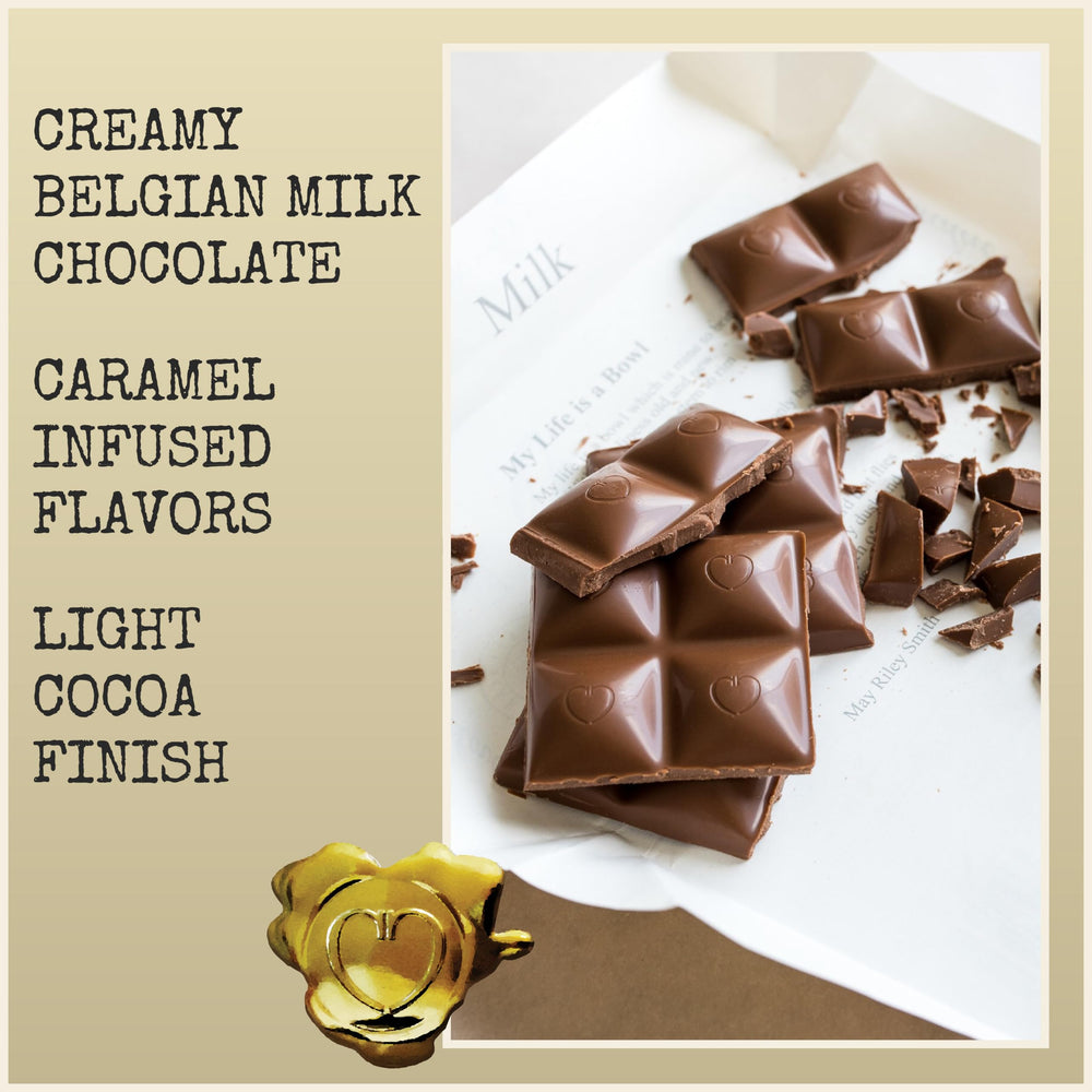 Chocolove creamy milk chocolate bar smooth melt on the tongue.