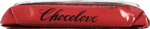 Chocolove bar ingredients label displayed, noting cocoa origins for quality sourcing.