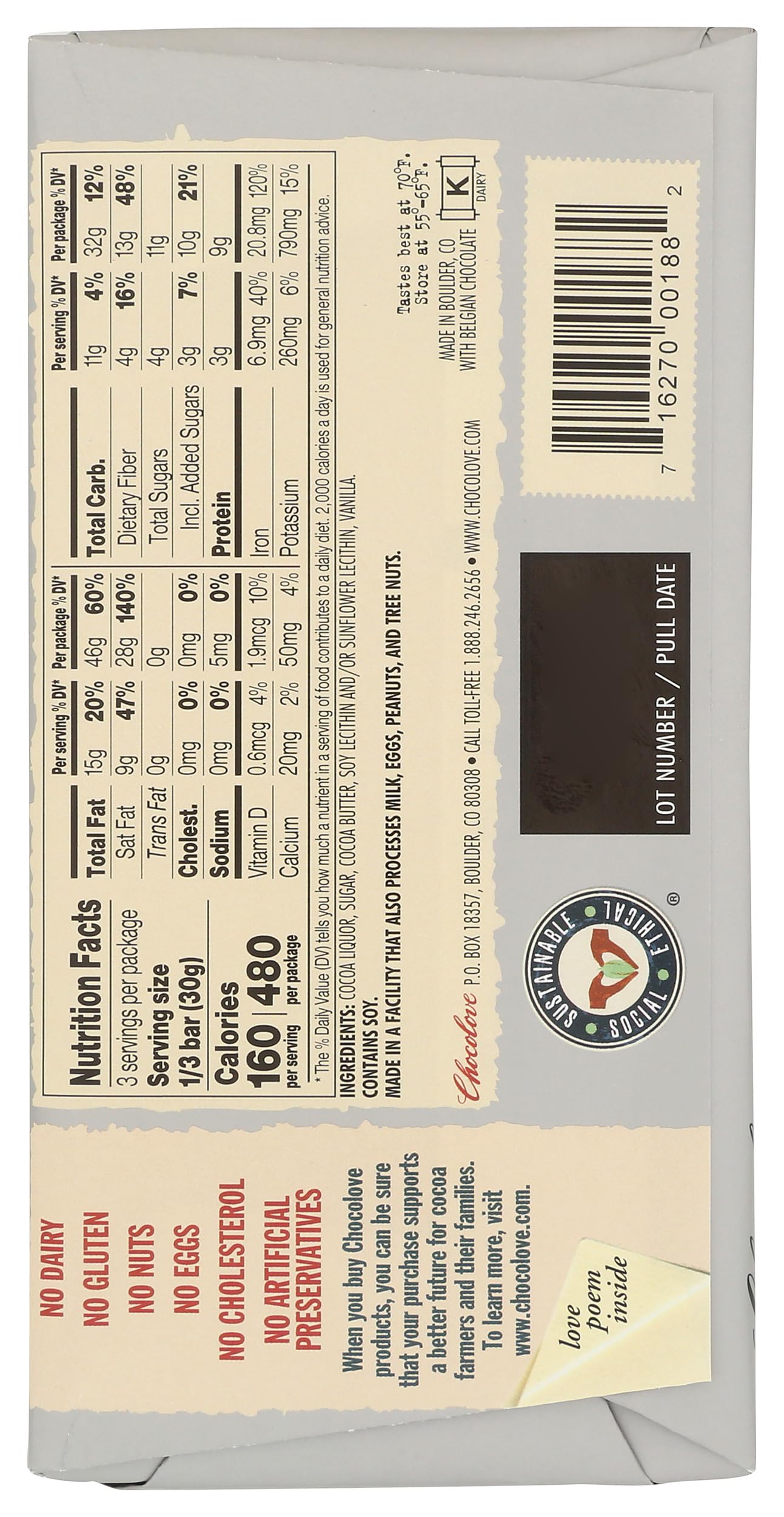 Chocolove Drk Xtreme bar sliced on board for baking ideas.