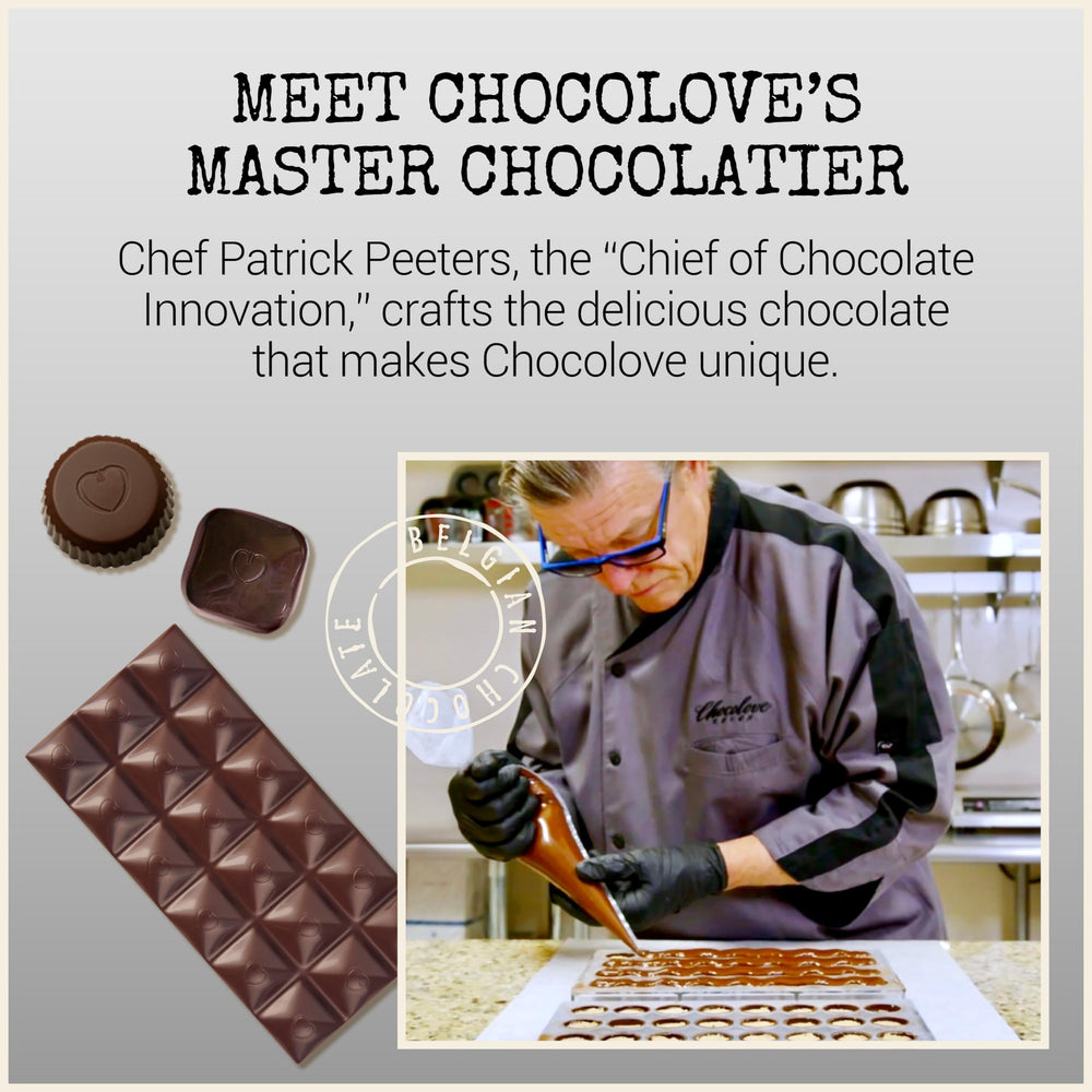 Chocolove 88% bar with glossy finish on a dark surface.
