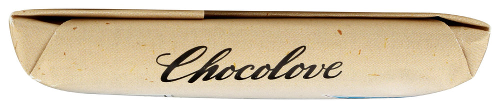 Chocolove milk chocolate with almonds and sea salt, open-pack shows balanced texture and aroma.