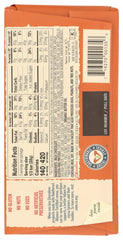 Chocolove Milk Pretzel Bar slice view shows creamy chocolate with pretzel specks.