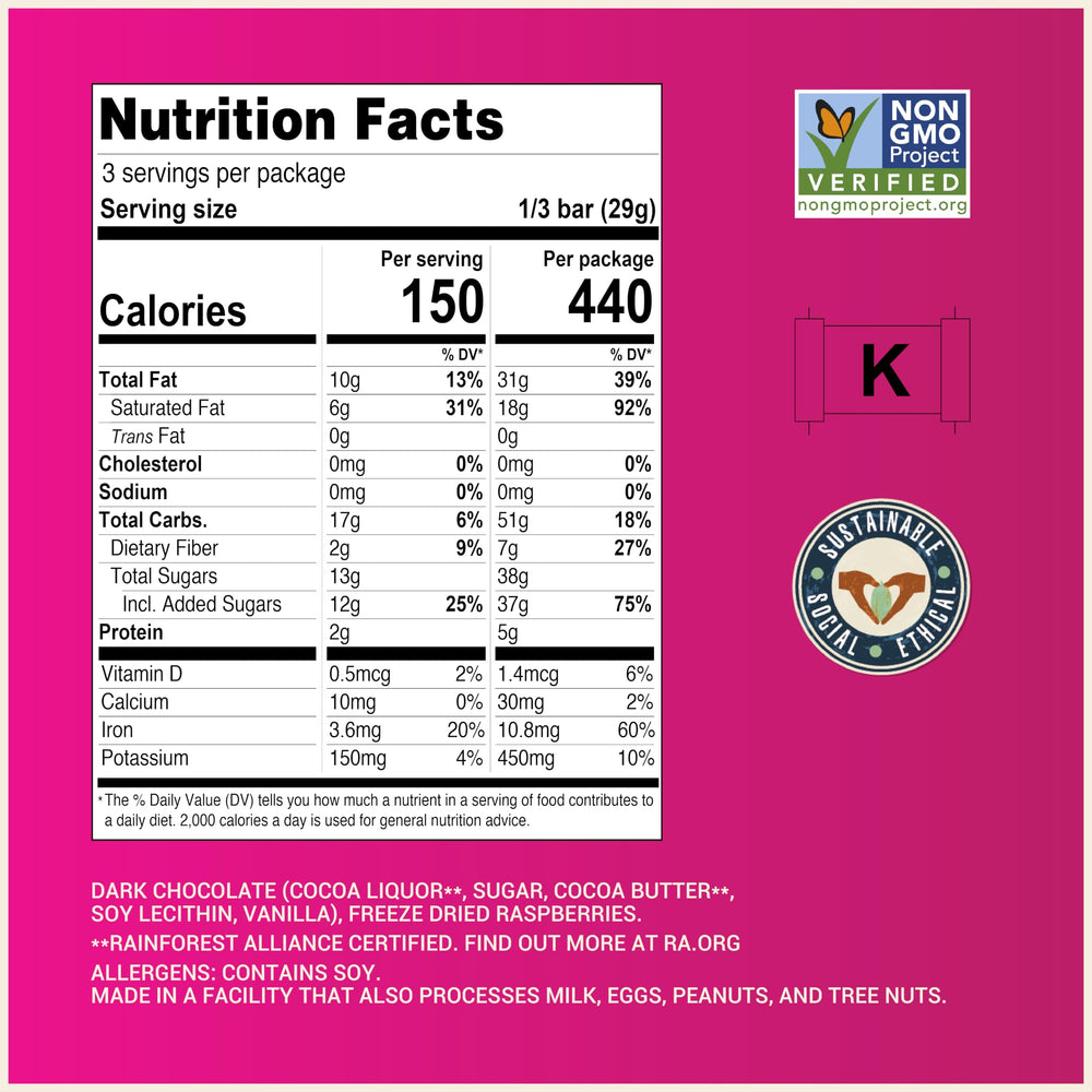 Chocolove non-GMO label on packaging signals ethically sourced ingredients.