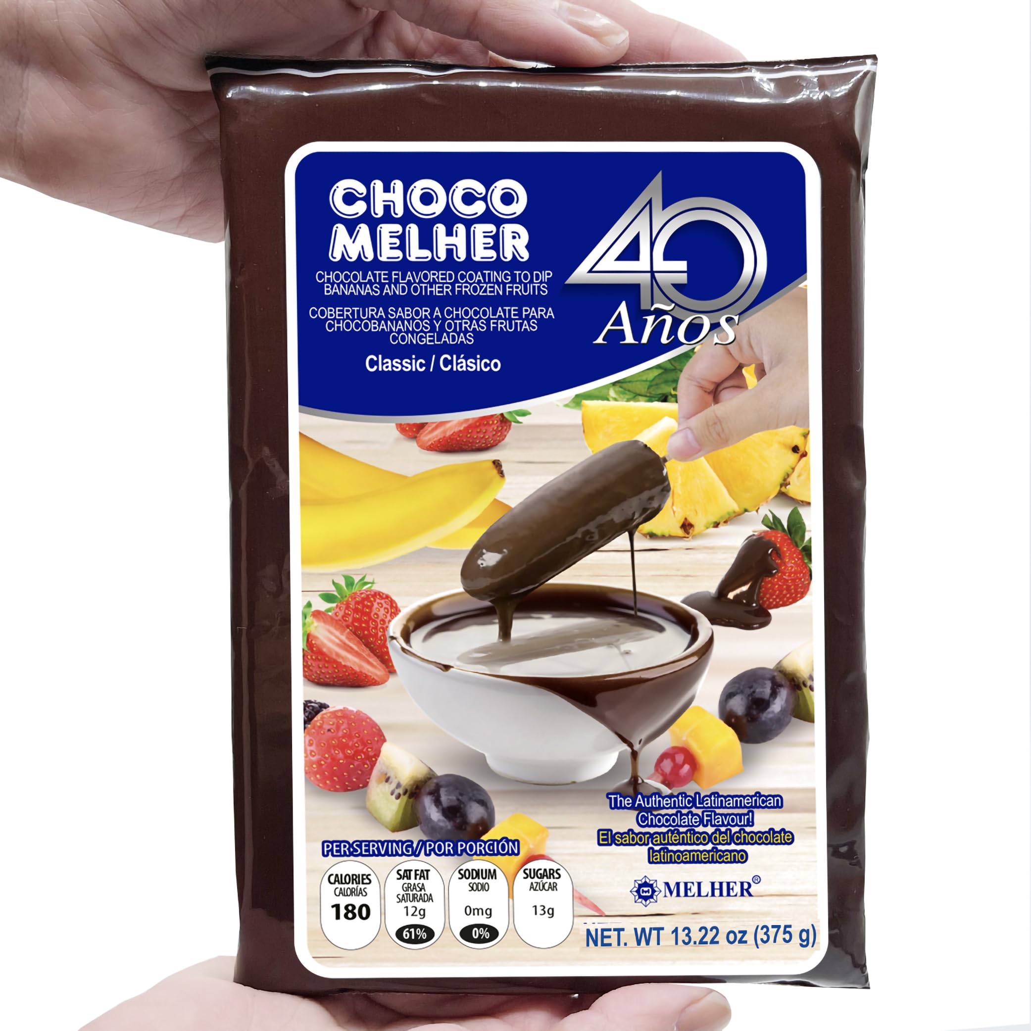 Pineapple chunks covered with Chocomelher Clasico coating