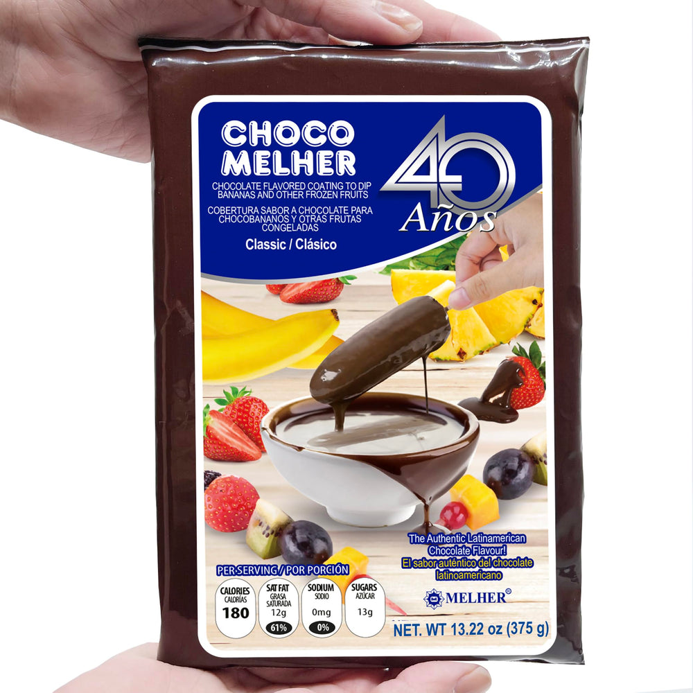 Pineapple chunks covered with Chocomelher Clasico coating