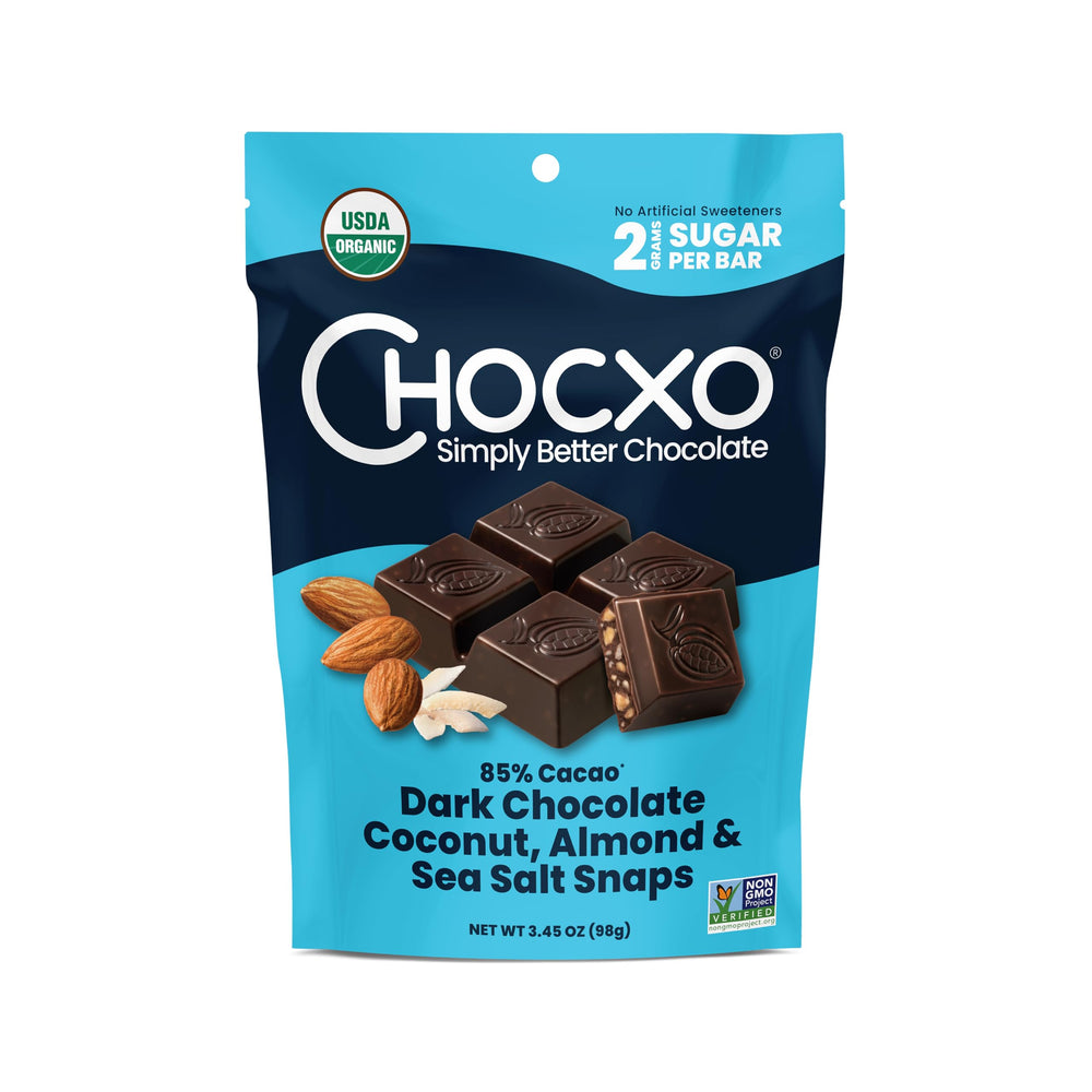 Cocoa-rich ChocXO snaps perfect for a quick, satisfying snack.